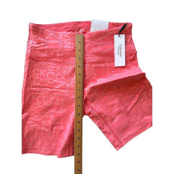 Calvin Klein Performance Women's High Waist 7" Bike Short Size M Coral - Picture 10 of 10